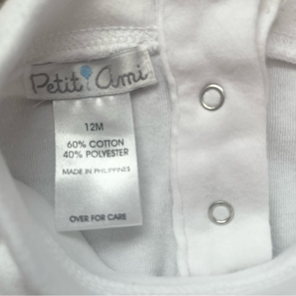 Petit Ami casual white turtleneck Girl 12 Mo long sleeves button cotton blend - Picture 9 of 9